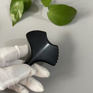 Masseur <span class=keywords><strong>traditionnel</strong></span> <span class=keywords><strong>chinois</strong></span> de cuillère de Gua Sha de jade noir pour l'outil facial de cou et d'oeil pour l'application de visage - Product Image 6