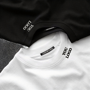 Camiseta Corta de Cuello Redondo con Logotipo Personalizado de la Mejor Calidad de Europa, Manga Corta, Cintura Alta, Color Sólido Informal, 100% Tejido de Punto - Product Image 3