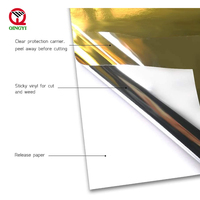 Vinilo autoadhesivo de 12 pulgadas para corte, rollo de papel de película de Vinilo, color dorado brillante