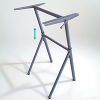 Bureau ergonomique moderne en fer avec réglage pneumatique de la hauteur, plateau en panneau de particules à levage par vérin à gaz, plage de 760-1060 mm, pour la maison et l'école
