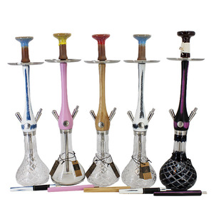 Set de Shisha/Hookah de Madera Estilo Árabe de 73cm, Premium, con Base de Cristal, para Bares y Salones, Venta al Por Mayor - Product Image 2