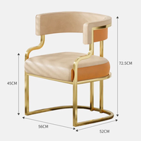Chaise de salle à manger moderne de luxe en métal massif pour la maison Mahjong Manucure Bureau de réception Coiffeuse Meubles de luxe légers et élégants