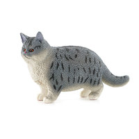 Figurines de chat en PVC massif pour simulation d'assemblage transfrontalier, modèles gris/siamese/noir/blanc, jouets de bureau pour animaux de compagnie