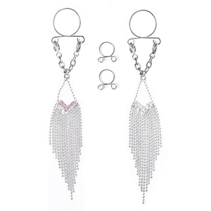 Anillos de Pezón Falsos con Borlas Sexys, Joyería sin Perforación, Gran Venta - Product Image 1