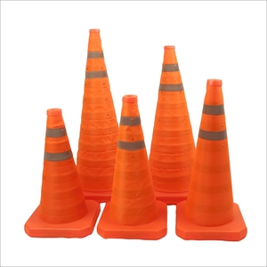 Yol Güvenliği için Yansıtıcı Yaka Detaylı Çok Amaçlı Katlanabilir Trafik Güvenlik Konileri, Otoparklar için Turuncu Koniler - Product Image 3