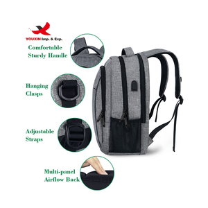 New Design Anti Theft Durable USB Solid Large Capacity <b>Laptop</b> Pull Rod Suitcase Business <b>Backpack</b> - Product Image 3