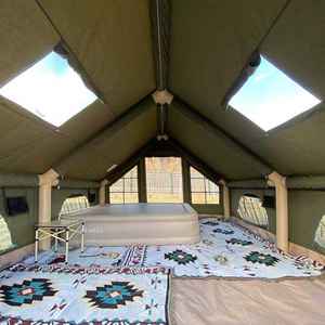 Outdoor Oxford <b>Waterproof</b> Four-Season Large High Quality Portable Hiking Folding Inflatable <b>Tent</b> Two Bedrooms 12m Family - Product Image 2