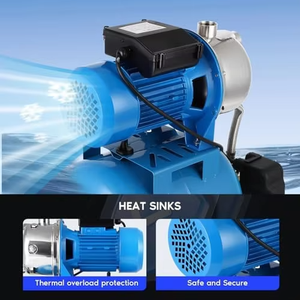 Pompe à jet pour puits peu profond en acier inoxydable haute efficacité, système de surpression automatique de 6 gallons avec réservoir sous pression pour l'irrigation domestique et agricole - Product Image 3