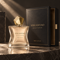 Flacon de parfum de 100 ml de forme unique, contenant de parfum en verre de luxe avec bouchon doré facetté