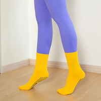 Chaussettes de sport personnalisées avec logo antidérapantes respirantes absorbant la transpiration pour le Pilates et le Yoga - Matériel Spandex/Nylon/Coton
