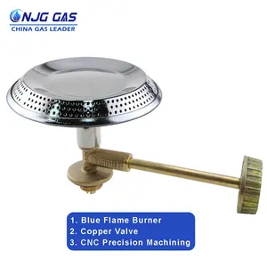 CNJG LPG Gas Burner Head And Copper Valve Control Small Mini Single Camping Gas Burner Stove Cooktop Stainless Steel Orgaz Model