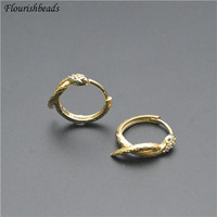 Serpent enroulement forme ronde plaqué or CZ pavé à la mode boucle d'oreille fermoirs crochet pour bijoux balancent boucle d'oreille faisant