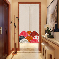 Rideau de porte plissé moderne pour la maison Couverture de porte occultante en tissu personnalisé pour Noël Halloween Festival-Janpan Design