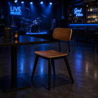Ensemble de chaises de salle à manger en métal robuste pour usage industriel, mobilier commercial pour restaurants, bistrots, cafés, hôtels, bars
