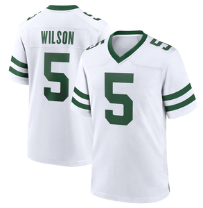 Vente flash : T-shirt vert et blanc pour homme, New York # 5 Maillots de football de l'équipe Garrett Wilson - Product Image 5