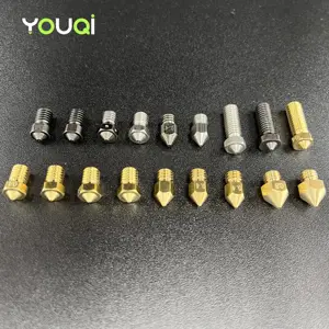 YouQi 3D打印机黄铜喷嘴0.2毫米、0.3毫米、0.4毫米、0.5毫米、0.6毫米、0.8毫米、1.0毫米MK8喷嘴