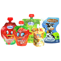 Pochette à bec verseur de qualité alimentaire pour jus, 200 ml, pour adultes, avec logo personnalisé