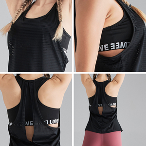 Women workout T my back mesh tank top for run <span class=keywords><strong>gym</strong></span> Yoga exercise active wear manufacturer - Product Image 5