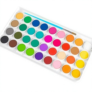Boîte en plastique portable, ensemble de peinture à l'aquarelle professionnelle, 36 couleurs, 100 ml / Papier - Product Image 4