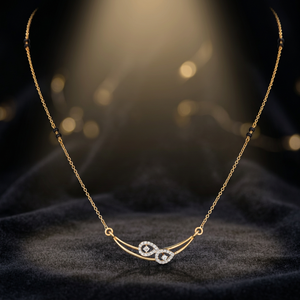 Mangalsutra en or rose 18 carats avec diamant de laboratoire 0,19 ct taille ronde pureté EF VS-SI, bijou de luxe pour mariage, cadeau d'anniversaire, fête - Product Image 3