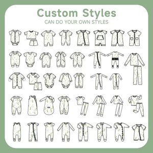 Mameluco de Bambú para Bebé, Traje Neutral, Ropa de Dormir con Cremallera, Personalizado, Pijama de Bambú - Product Image 3