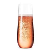 Verres à champagne sans pied incassables BST, en plastique transparent, réutilisables, 9 oz, pour mariage ou fête