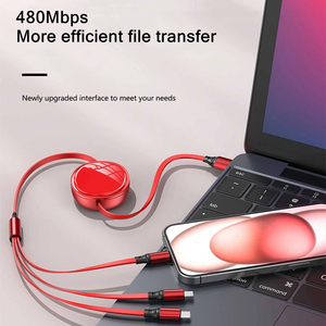 HYTO Venda Quente Cabo de Carregamento de Dados 1.2M 3A <span class=keywords><strong>3</strong></span> em 1 Trançado de Nylon Múltiplo USB para Telefone/Type-C/Android - Product Image 5