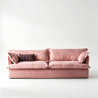ATUNUS Canapé droit en tissu givré, style italien minimaliste, design bateau à voile, moderne et simple, pour salon, luxe léger, avec rembourrage en mousse