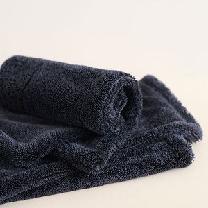 Chiffon de lavage de voiture en microfibre double face tressé avec fibres épaissies spéciales, logo personnalisé imprimé, vente en gros - Product Image 1