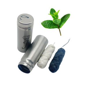 Fil dentaire portable écologique dans une bouteille en acier inoxydable, 30 mètres <span class=keywords><strong>de</strong></span> long, réutilisable, saveur menthe - Product Image 5