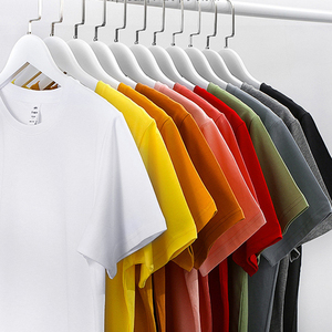 Camisetas de algodón lisas de cuello redondo para hombre, de alta calidad, de tejido grueso, personalizables al por mayor, para verano - Product Image 1