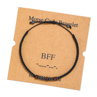 Bracelets de Code Morse inspirés, tissés à la main, réglables pour hommes femmes filles fête des mères anniversaire Offre Spéciale