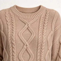 Pull en tricot ample à col rond pour femme, texture diamantée épaisse, manches longues, automne-hiver, vente en gros, OEM personnalisé
