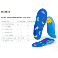 Orthèses de soutien de la voûte plantaire pour enfants contre l'hyperpronation, fasciite plantaire, pieds plats – Inserts en mousse PU et coussinets en gel pour talon, hanches et genoux