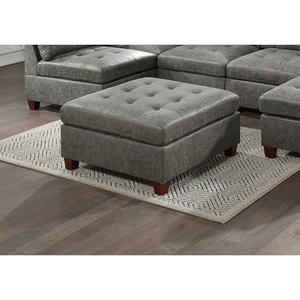 DB เก้าอี้นั่งเล่นค๊อกเทล tufted สีเทา, เก้าอี้ไม้ระบายอากาศหนังเทียม1ชิ้นเก้าอี้ทันสมัย - Product Image 6