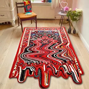 Red Home Room Orientalischer Teppich Custom Area Schmelz teppiche Commercial Runner Persian Drip Rug Große Teppiche für Wohnzimmer