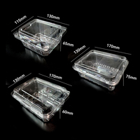 Boîte d'emballage carrée transparente jetable en PET pour fruits, avec gaufrage, barquette d'emballage alimentaire de qualité alimentaire