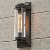 Applique murale extérieure LED en acier inoxydable noir et aluminium, étanche IP65, pour cour et projets hôteliers