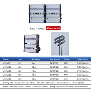 Faro LED Professionale per Stadio, Impermeabile IP65, in Alluminio, 50W 100W 200W 300W 400W, per Campi da Calcio e Impianti Sportivi all'Aperto - Product Image 2