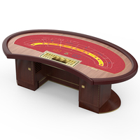 Table de jeu de casino ovale de luxe professionnelle en bois antique sur mesure pour le Punto Banco, le Baccarat et le Poker, à vendre