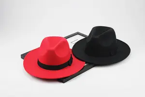 Vendita calda su misura moda uomo cappello Sombrero piatto tesa larga Fedora Designer donna Floppy lana feltro cappelli Panama