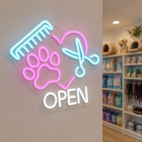 Enseigne néon LED 3D en acrylique personnalisable OEM ODM pour salon de toilettage d'animaux, décoration murale de magasin ou de maison