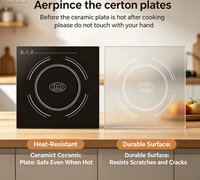 Plaque de cuisson en verre céramique noir, résistante aux hautes températures, panneau de remplacement pour cuisinières à induction et électriques