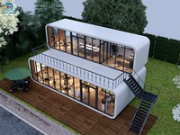 Maison préfabriquée modulaire de luxe détachable de 20 pieds, 40 pieds, 2 étages, avec salle de bain, cuisine, cabane à 2 étages
