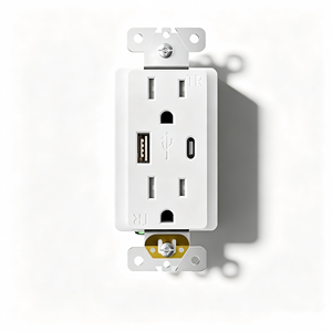 Marc Lichté Enchufe de Pared de 1 Vía con Puertos USB-A 120V 15A, Interruptor Decorativo de Plástico de Estilo Moderno - Product Image 4