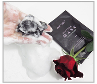 Masque à bulles (oxygène) nettoyant pour les pores, à base de plantes, pour femmes, en tissu de soie noire biologique végétalien, Omy Lady