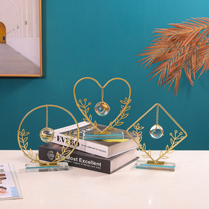 Home Living Room Wine Cabinet Geometric <b>Crystal</b> <b>Ball</b> Decoration Metal Office Desktop Decoration Crafts - Product Image 2