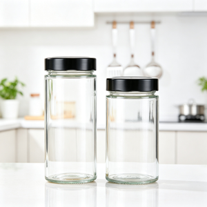 Offre Spéciale – Pots en Verre Rond en Borosilicate avec Col Métallique et Design Estampé pour Stockage Alimentaire – 100ml, 150ml, 180ml, 250ml, 280ml, 380ml, 500ml, 750ml - Product Image 2