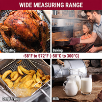 Thermomètre alimentaire numérique pliable à lecture instantanée avec écran LCD pour viande, grillades, bonbons, lait, friture et pâtisserie