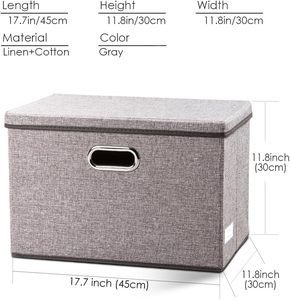 Large Collapsible <b>Storage</b> <b>Bins</b> <b>Storage</b> Boxes Linen Fabric <b>Storage</b> Cubes for Kids With Cover for Home Bedroom - Product Image 5
